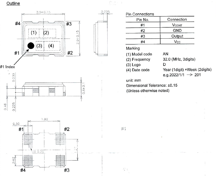 ±0.5PPM VC-TCXO压控温补晶振32MHZ规格参数 ±0.5PPM VC-TCXO压控温补晶振32MHZ规格参数