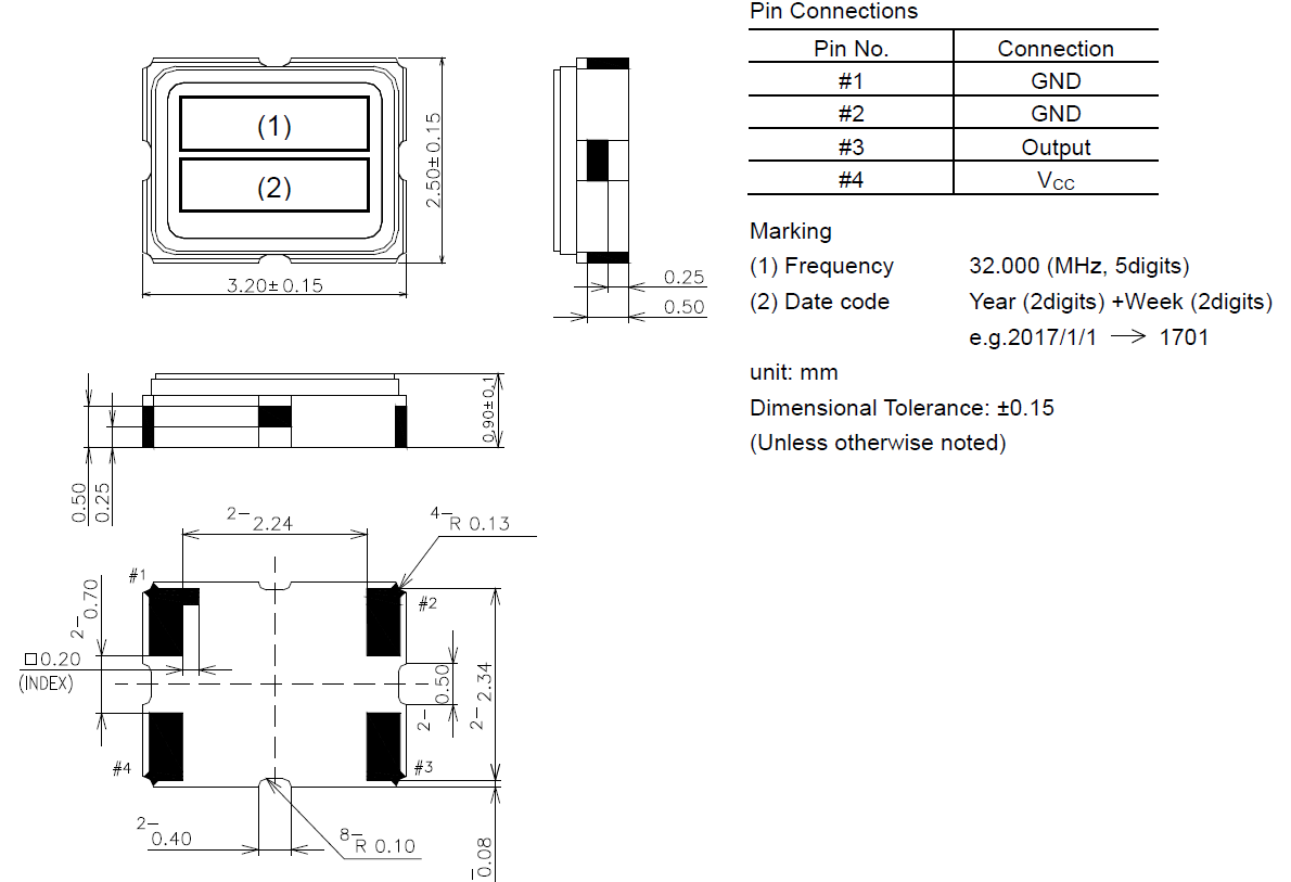 TCXO3225温补晶振32MHz 1XTW32000MHB规格参数 TCXO3225温补晶振32MHz 1XTW32000MHB规格参数