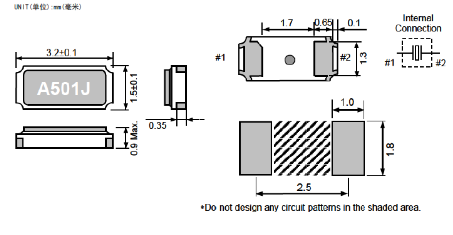 SMD3215/FC-135晶振与SMD7015/MC-146晶振引脚/焊盘图对比
