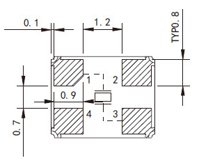4脚无源晶振焊盘/引脚图示